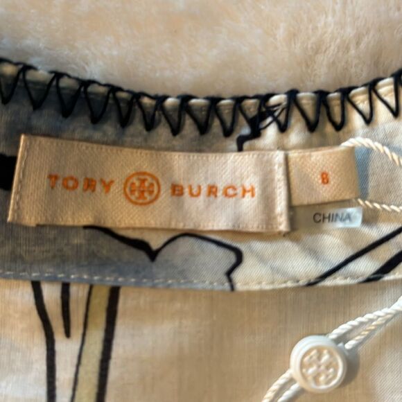 New! Tory Burch Iris Floral Prints Kaftan Tunic Top Size 8 100% Cotton NWT - Picture 10 of 16